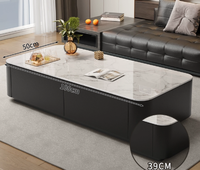 Ensemble de meubles de salon de luxe moderne de haute qualité : Table basse assemblée, Meuble TV, Table à thé en bois et Meuble de rangement au sol pour appartement