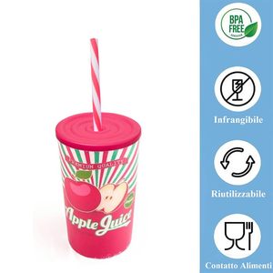 Bicchieri da asporto in plastica con coperchio a cupola da 470 ml, con cannuccia, riutilizzabili, infrangibili, per frullati e succhi. - Product Image 3