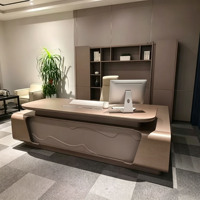 Bureau de direction moderne et minimaliste pour le patron, table d'entreprise haut de gamme, ensemble de mobilier de bureau pour le bureau du président.
