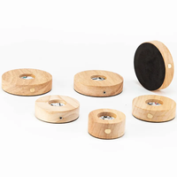 Piédestal en bois naturel pour veilleuses DIY Base circulaire 3D pour petites bouteilles de vin LED Boîte à parfum décorative pour la maison