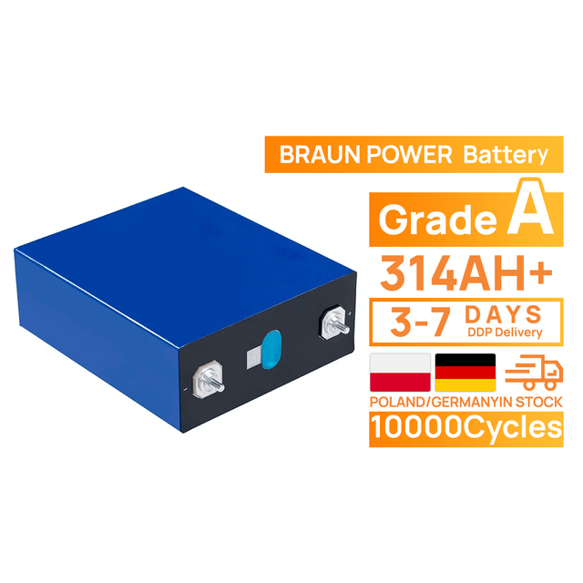 Poland Ukraine Stock DDP Grade EV MB31 314Ah EV LF280K LiFePO4 Battery 3.2V Akuu Prismatic Lithium Ion 8000 Cycles 5-Year