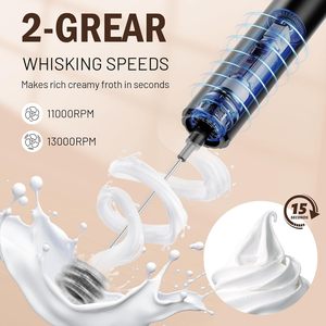 Batidora de Café y Espumador de Leche Portátil al por Mayor, Potente y Ecológica, con Función Recargable para Lattes - Product Image 2