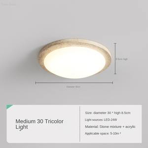 Plafonnier moderne en travertin à LED avec télécommande pour salon, chambre à coucher, restaurant, hôtel, couloir - Product Image 6