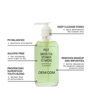 Nhãn Hiệu Riêng Kale + Trà Xanh Sữa Rửa Mặt, Vitamin C Rửa Mặt Với Rau Bina Tạo Bọt Sữa Rửa Mặt Gel - Product Image 3