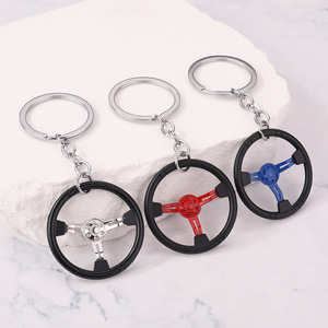 Fashionable Keychains Accessories Wholesale Custom 3D Cartoon Steering Wheel Keychain for Promotional Gift - Product Image 1