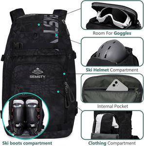 Échantillon gratuit : Sac à dos imperméable personnalisé pour équipement de ski d'hiver, sac à chaussures de ski pour bottes de sport - Product Image 3