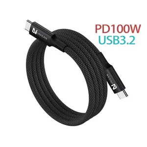 Almacene fácilmente el dispositivo inteligente Manténgase organizado Cable de datos de rizo automático magnético USB3.2 PD100W Cable DE DATOS magnético de carga rápida USB C