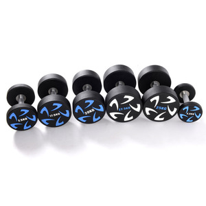 Juego de mancuernas de acero sólido KgS o LbS Par de mancuernas negras embaladas en PVC Pesos libres más económicos - Product Image 1