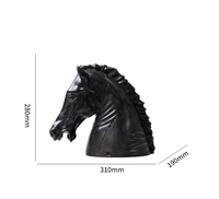 Statue de tête de cheval en résine élégante Evelyn Antique, figurine Feng Shui pour la décoration de la maison, du bureau, du cheminée ou de la table