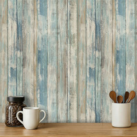 Papier peint rayé bleu-gris frais et simple, idéal pour les applications murales intérieures, revêtement mural