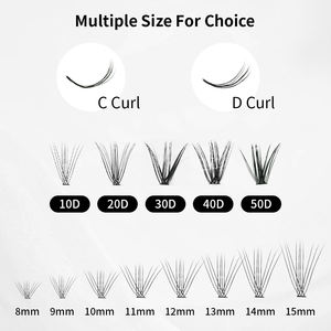 Pestañas Pre-fabricadas con Base en Punto y Tallo Estrecho, 10D 20D 30D 40D 50D, Pestañas de Visón Sintético, Extensiones de Pestañas de Volumen Ruso - Product Image 6