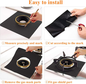Cubiertas para quemadores de estufas Protectores de <span class=keywords><strong>gas</strong></span> resistentes al calor antiadherentes reutilizables de doble espesor para cocina y fáciles de limpiar - Product Image 3