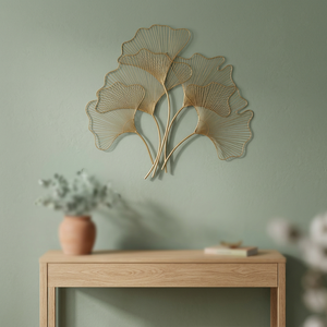 Designer Golden Metal <b>Leaf</b> <b>Wall</b> Art Elegant Floral <b>Wall</b> <b>Decor</b> Modern Luxury Home Decoration for Living Room Bedroom Interior - Product Image 6