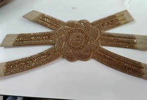 Dames fantaisie verre pierre strass dessus de chaussure chaussures pour femmes semi-finies matériaux supérieurs - Product Image 2