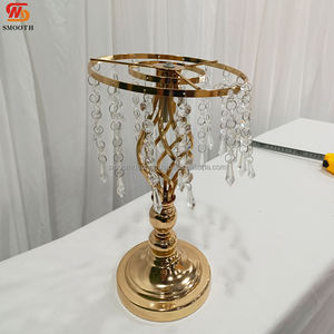 SMOOTH <b>Gold</b> Clear Iron Acrylic Luxurious Elegant Candle Holder Flower Stands Wedding Table Centerpieces for Event Decoration - Product Image 6