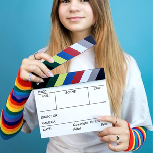 2pcs Acrylique Film Clapboard Movie Clapper Board Director's Cut <span class=keywords><strong>Action</strong></span> Scene White Movie <span class=keywords><strong>Action</strong></span> Slate Clapper Board - Product Image 2