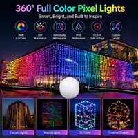 Guirnalda de Luces LED RGB de 50 mm, DC24V, GS8206, SMD3535, 6 LED, 360 Grados, Direccionables, para Pantallas de Matriz 3D