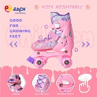 Patins à roulettes pour enfants débutants, garçons et filles, antidérapants, avec roues PU lumineuses, patins à roulettes quad réglables pour enfants, pour l'extérieur