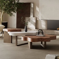 Table basse en bois irrégulière de style italien moderne en forme de nuage, couleur crème, tendance, créative, pour petites maisons, mobilier de maison