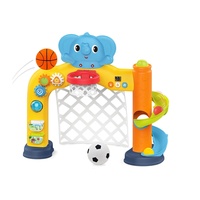 Panier de basket en plastique pour enfants, motif éléphant de dessin animé, avec musique, minuteur et lumières, jouet pour bébé, but de football à tirer sur cible