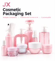 Ensemble complet de flacons et pots cosmétiques roses, 9 tailles, 30g-300ml, contenants vides rechargeables pour soins de la peau, vaporisateur, tonique, lotion, crème