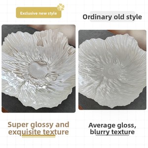 Nordic Style Modern Minimalist Pearl <b>Plate</b> Home Use <b>Snacks</b> Dessert <b>Plate</b> White Tea for Party Fruit Flower Pearlescent Tea <b>Plate</b> - Product Image 2