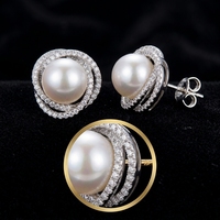 Boucles d'oreilles clous en argent avec une seule grosse perle, style fixe, perle ronde lisse, bijoux d'oreille quotidiens pour femme, livraison rapide