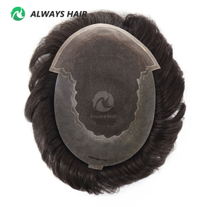 Tupé Económico para <span class=keywords><strong>Hombre</strong></span>, <span class=keywords><strong>Cabello</strong></span> Humano de 5 Pulgadas, Q6, Peluca de <span class=keywords><strong>Cabello</strong></span> Masculino con Encaje y PU, Prótesis Capilar India - Product Image 3