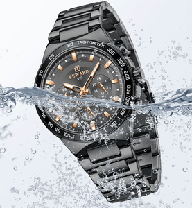 Reloj de Cuarzo para Hombre REWARD RD81967M, Correa de Acero Inoxidable, Resistente al Agua, Cronógrafo Deportivo, Luminoso, Fecha, Multifunción - Product Image 5