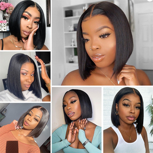 Cheap 4*4 Lace Closure Bob <strong>Wig</strong> Glueless Blend Human Hair Pre Cut 4x4 Lace <strong>Wigs</strong> Glueless <strong>Short</strong> Bob Closure <strong>Wigs</strong> 8-16 Inch - Product Image 2