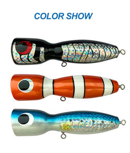 Nuovo OEM Popper in legno richiamo fatto a mano pesca a traina <span class=keywords><strong>esche</strong></span> da pesca richiamo di legno 120g 19cm esca artificiale Top richiamo d'acqua legno - Product Image 6