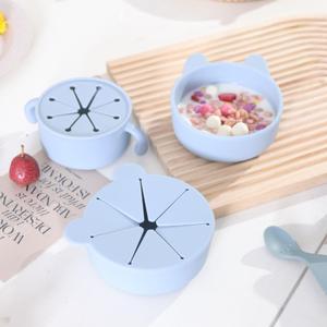 ชุดจานชามและช้อนทำจากซิลิโคนสำหรับเด็กทารกอาหารเย็นเด็กแรกเกิดชุดของขวัญจานและชามพลาสติก - Product Image 5