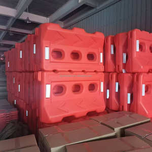 Barrière de sécurité en plastique jaune/rouge en plastique pour le trafic routier du New Jersey - Product Image 1