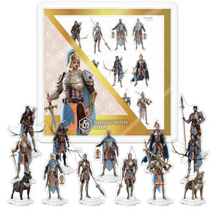 OEM ODM Présentoirs en acrylique minces pour figurines, ensemble de figurines double face pour jeux de table, 13 mini-figurines plates en acrylique avec support - Product Image 1