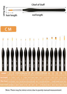 Pinceau à <span class=keywords><strong>ligne</strong></span> triangulaire 15 en 1, double couleur, manche en bois, poils en nylon, pour dessin et nail art multifonctionnel - Product Image 3