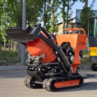 Nouveau produit : Mini-bétonnière autoportée sur chenilles, mobile, 500M, pour béton et ciment, avec fonction de benne basculante