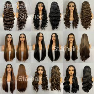 <span class=keywords><strong>Aliexpress</strong></span> compras en línea fibra de alta temperatura cabeza de maniquí sintético HD encaje frontal extensiones de cabello humano sintético pelucas - Product Image 6