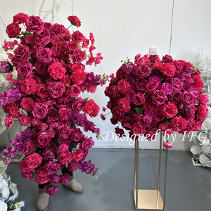 IFG alta calidad fucsia Floral Swag Hot Pink arco flores para boda fiesta decoración del hogar al por mayor - Product Image 4