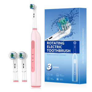 Brosse à dents électrique rotative rose, 3 modes, étanche IPX7, rechargeable par USB, poils doux pour adultes - Product Image 1
