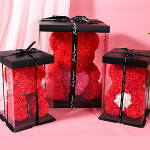 Ours en mousse personnalisés de 11 cm, 25 cm, 40 cm avec ruban, ours en peluche pour cadeaux de fête des mères, ours en peluche en rose pour <span class=keywords><strong>mariage</strong></span>, cadeau de la Saint-Valentin, décoration - Product Image 4