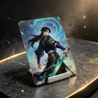 Carte postale personnalisée OEM avec impression numérique 3D UV holographique sur carton, personnage IP, anime, dessin animé, ange, croix, œuvre d'art personnalisée en gros