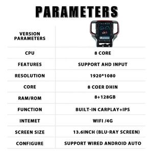 Autoradio 13,6 pouces pour Dodge RAM 2019-2022, lecteur multimédia, GPS, navigation, Carplay, unité principale Android 12 - Product Image 6