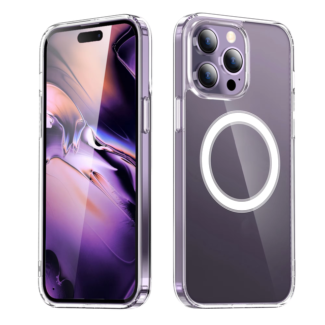 Crystal Clear Case iPhone 14 15 16 17 Pro Max Case Transparent Anti-Yellow Wireless Charging Cover