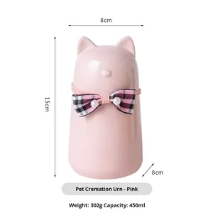 Modern Lüks Seramik Kedi Şeklinde Mühürlü Nem Geçirmez Anıt Evcil Hayvan Urnası Sınır Ötesi - Product Image 6