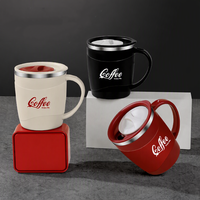 Mug de voyage en acier inoxydable 18/8 avec logo personnalisé, 17 oz, isolé, anti-fuite, à double paroi, avec poignée et couvercle