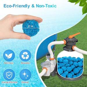 Boules filtrantes écologiques aux ions d'argent pour <span class=keywords><strong>piscine</strong></span>, sac de 700g, boules filtrantes 100% fibre polyester, pour aspirateur de <span class=keywords><strong>piscine</strong></span> <span class=keywords><strong>à</strong></span> sable - Product Image 2