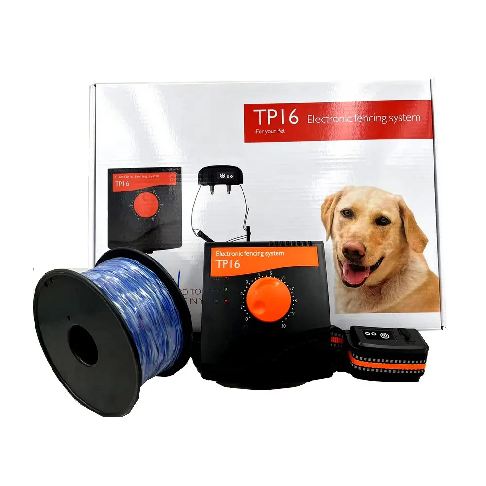 Electric Pet Dog Wired Fence Anti Runaway Pet Containment System Underground Waterproof Rechargeable Shock Training Collar TP16