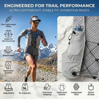 Gilet d'hydratation de course respirant et sans couture avec poche à eau TPU de 1,5 L et tuyau isolé pour l'aventure et le fastpack