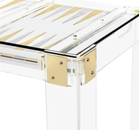 Table de jeu de backgammon en acrylique à charnière en laiton sur mesure avec 4 pieds amovibles table d'échecs haut de gamme en lucite
