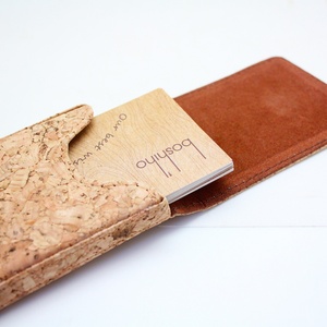 Boshiho Hot Sell Customized Logo Vegan Cork Card Holder <b>RFID</b> Blocking Slim Card Holder Eco Friendly <b>Wallet</b> for Women - Product Image 2